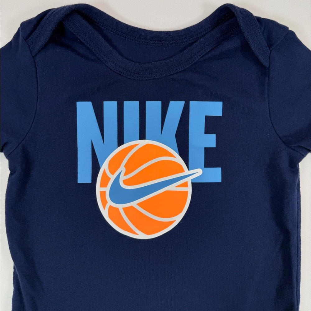 NIKE Baby Boys’ Navy Blue Basketball Graphic Short Sleeve‎ One Piece Size 18M - Picture 3 of 5